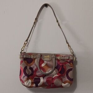 Coach Madison Op Art Sophia Shoulder Satchel Handbag Multicolor